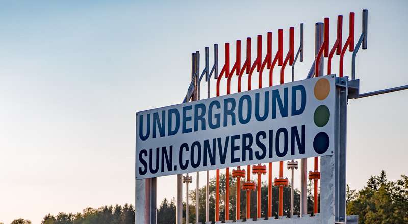 Closeup of a sign that reads "Underground Sun Conversion" / © Karin Lohberger (RAG)